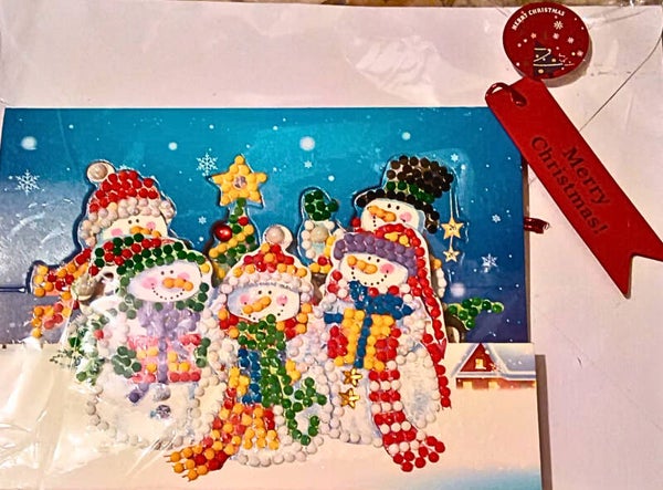 Snowmen Carol singers Christmas card