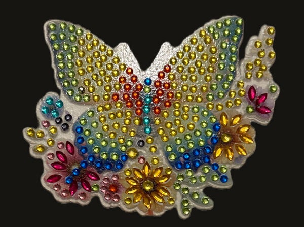 Diamond-painted yellow Butterfly Fridge magnet