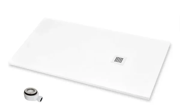 PLATO DE DUCHA RESINA TEXTURA PIZARRA BLANCO