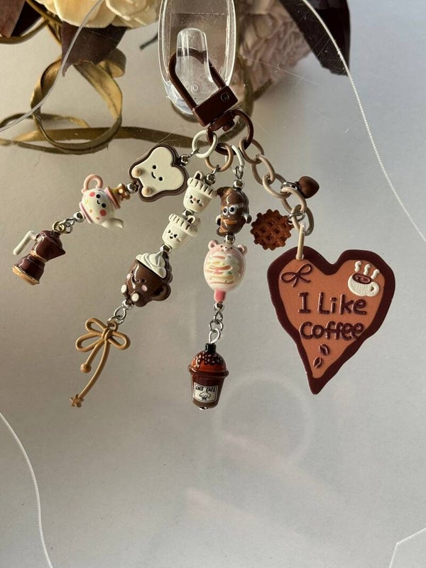 Coffee & Chocolate Theme Alloy Metal Dangle Bag Charm