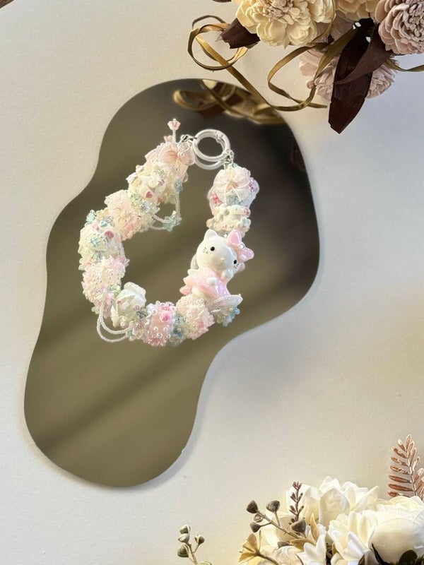 Pastel Dreams Beaded Keychain