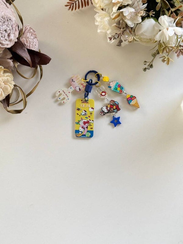 Limited Edition Kitty Taiwan Exclusive Travel & Food Charm Keychain