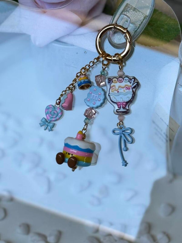 Rainbow Hand Painted Keychain