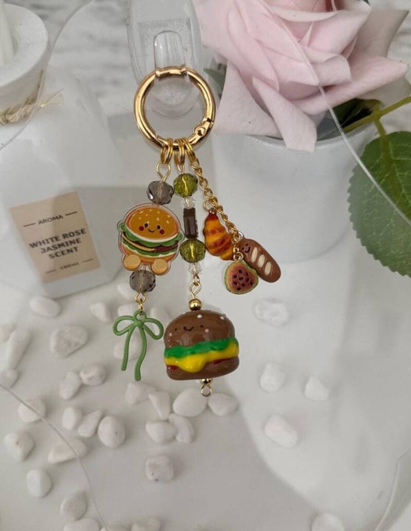 BURGER JC CHARM KEYCHAIN
