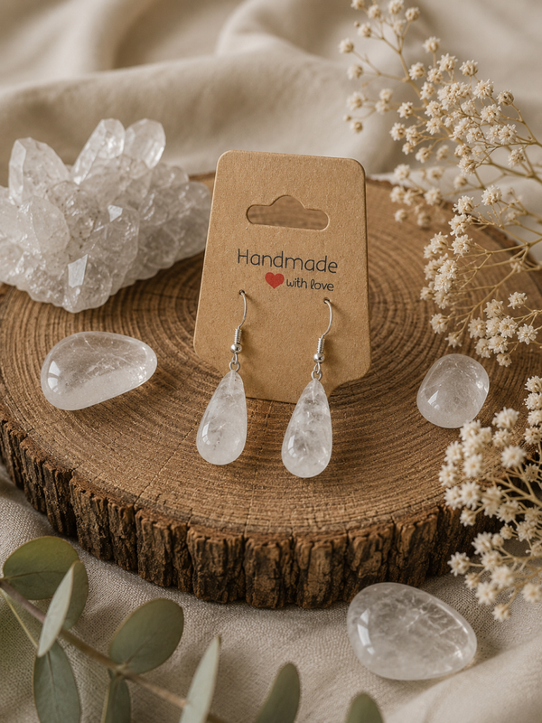 Oorbellen Druppel Bergkristal