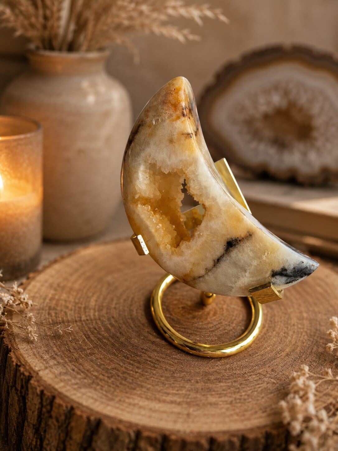 Agaat Chalcedoon met Druzy Maantje