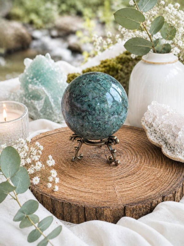 Chrysocolla Bol met standaard