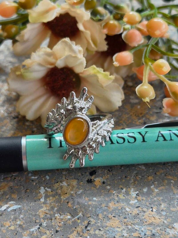 Verstelbare Ring met Barnsteen