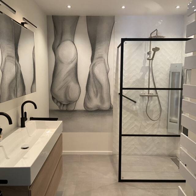 homedecor home decor interieur wallpaper behang potloodtekening tekening 