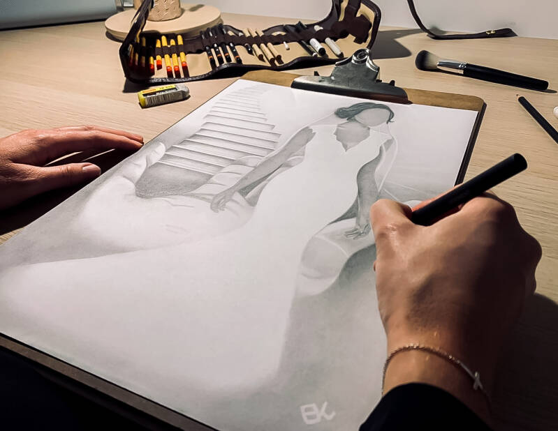 Voorbeeld tekening in opdracht