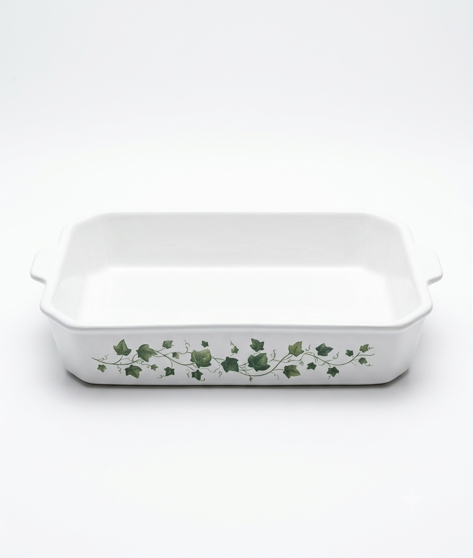Vintage Corningware Ivy Ceramic Casserole Dish