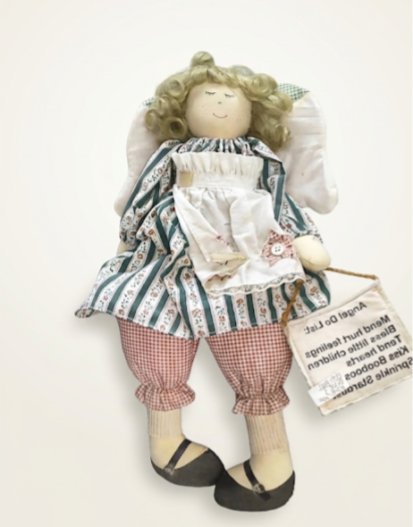 VINTAGE CHARM: SEATED CLOTH ANGEL DOLL