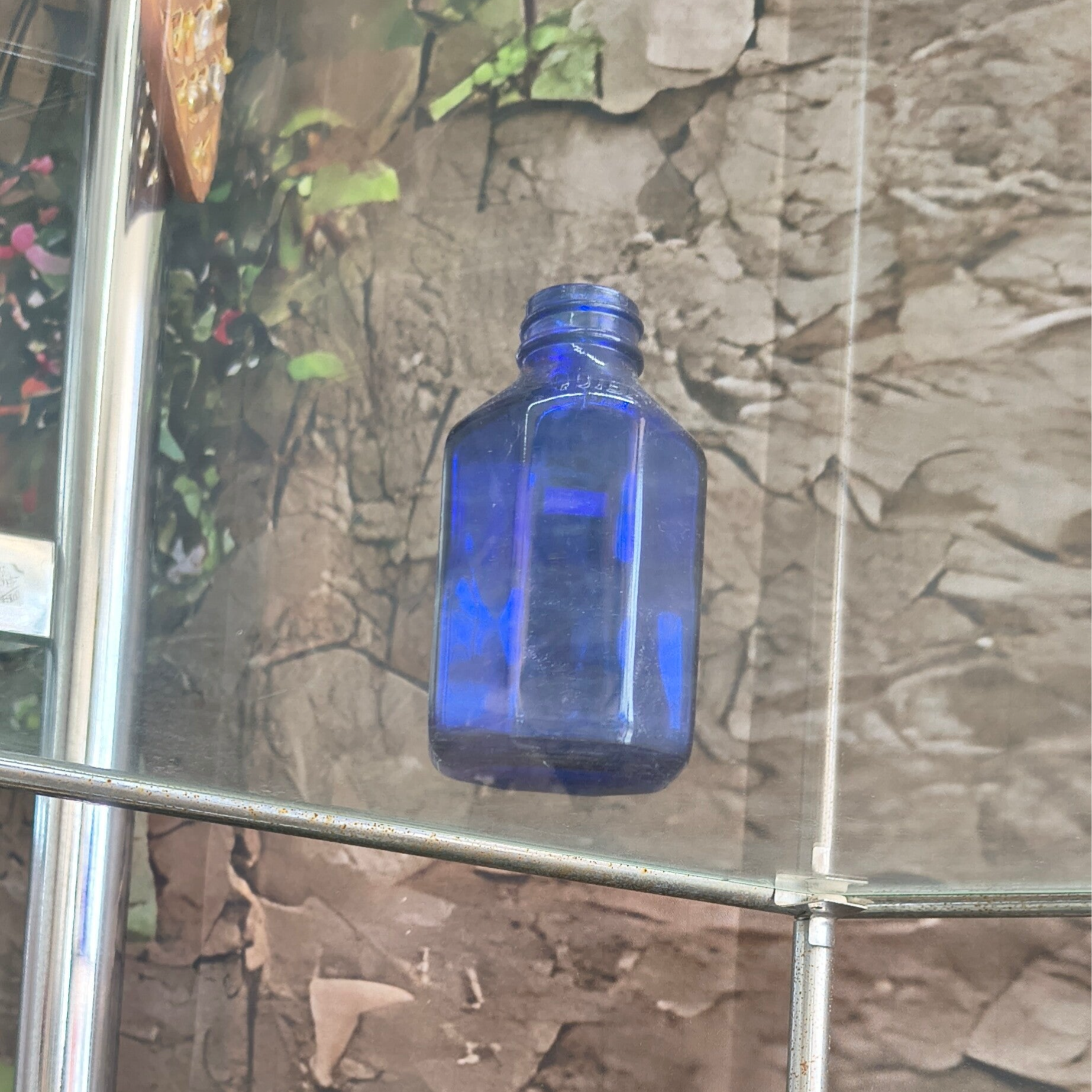 Vintage Squibb Cobalt Blue Glass Medicine Bottle Embossed (~4.25")