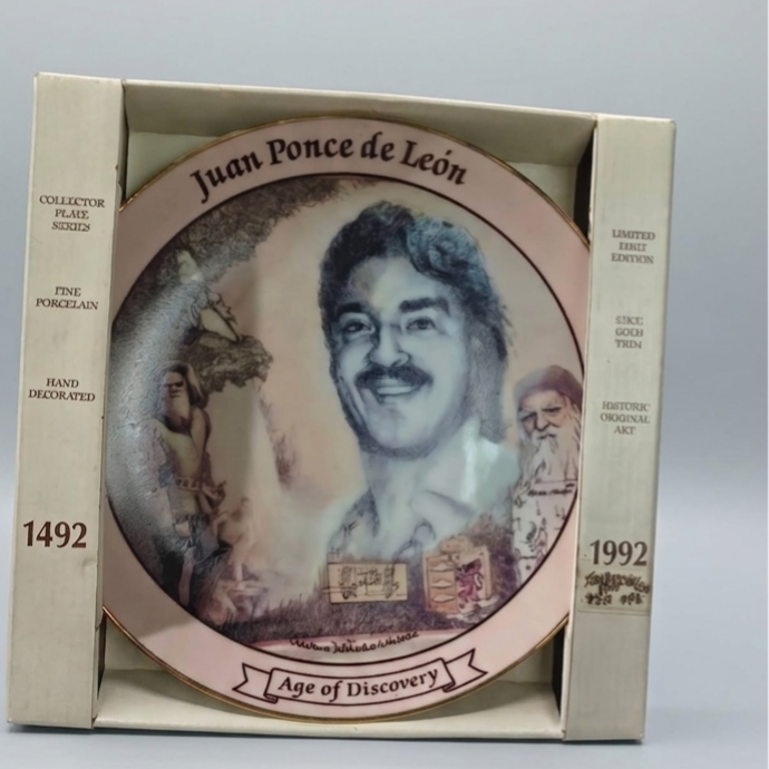 Juan Ponce de León "Age of Discovery" 1492–1992 Commemorative Collector Plate (New in Box)