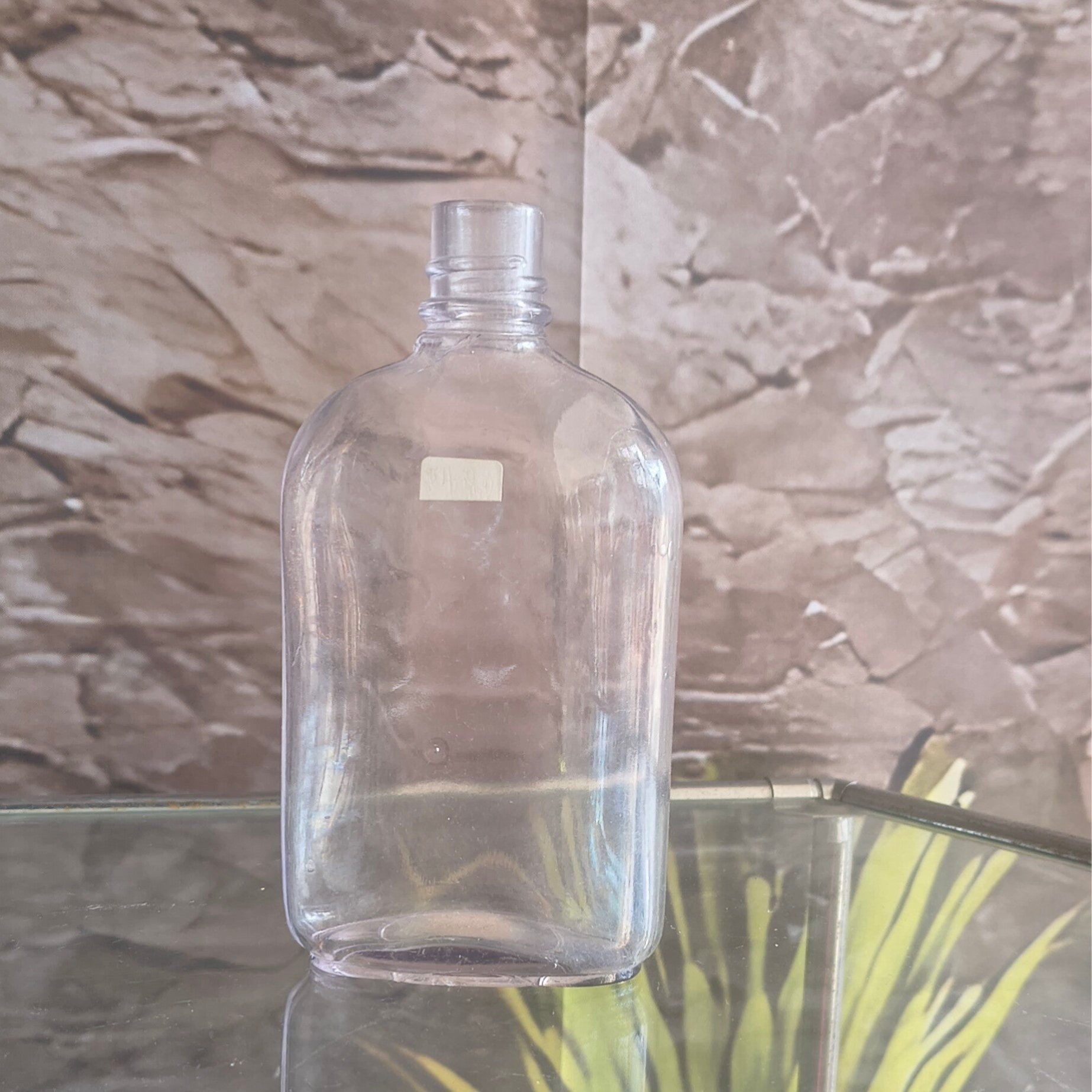 6.5" Clear Glass Flask Bottle – Flat Oval Liquor Medicine Apothecary Bottle