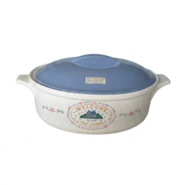 HOMCO casserole dish "Welcome to Our Home").