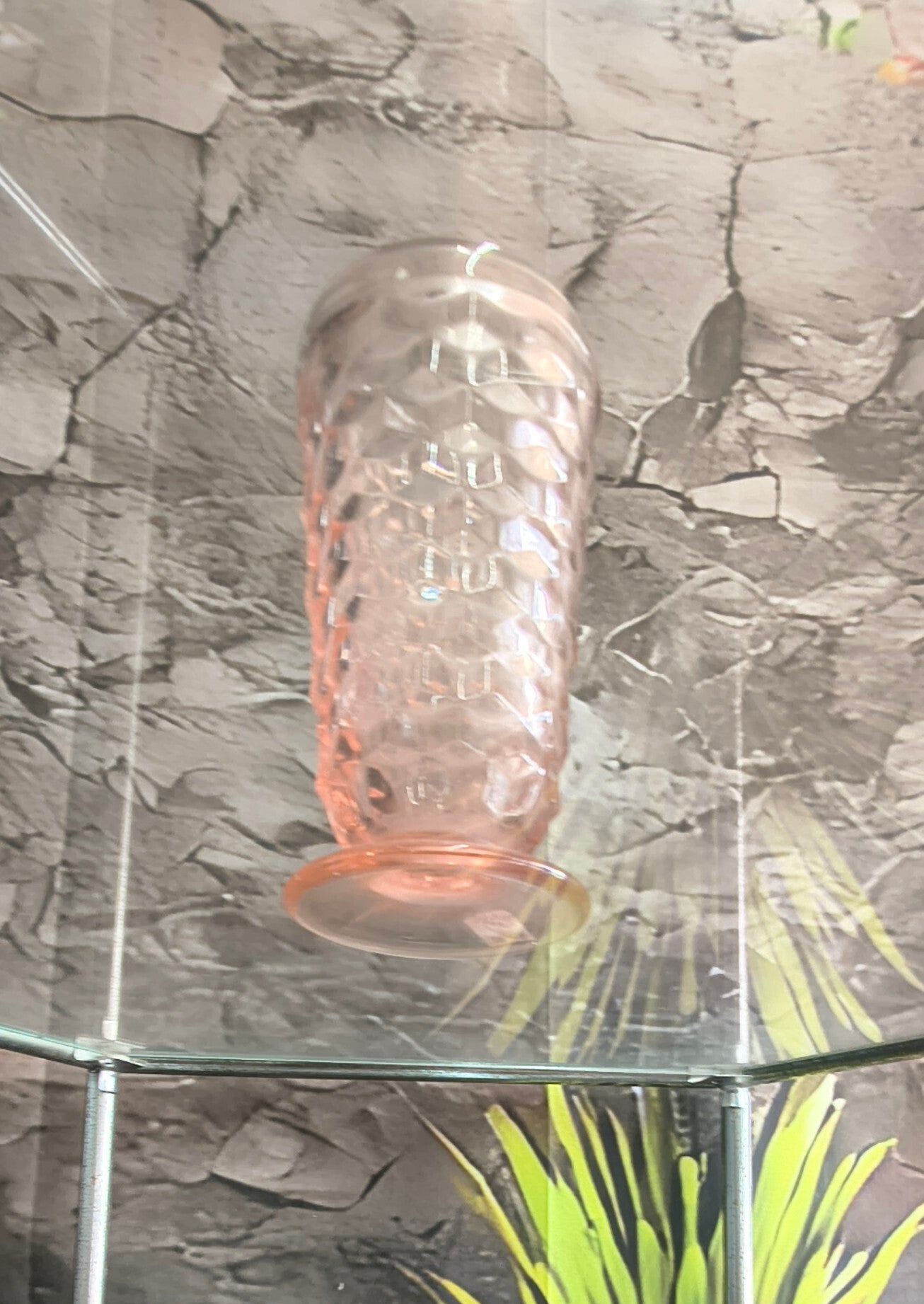 Vintage Pink Depression-Style Footed Tumbler / Parfait Glass