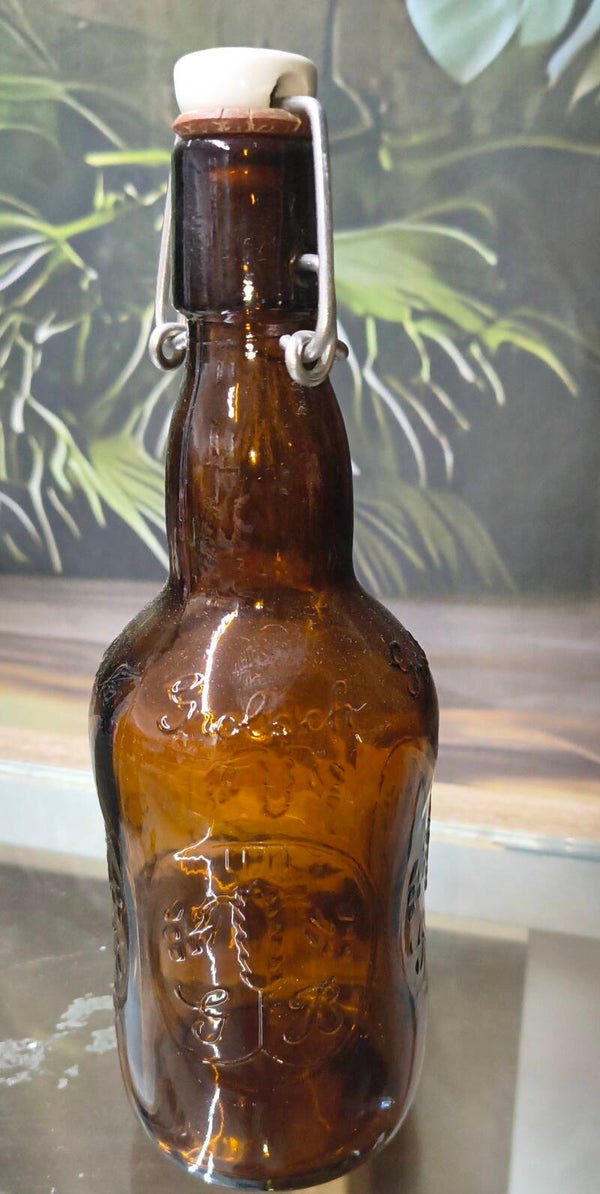 Vintage Amber Grolsch Swing-Top Beer Bottle
