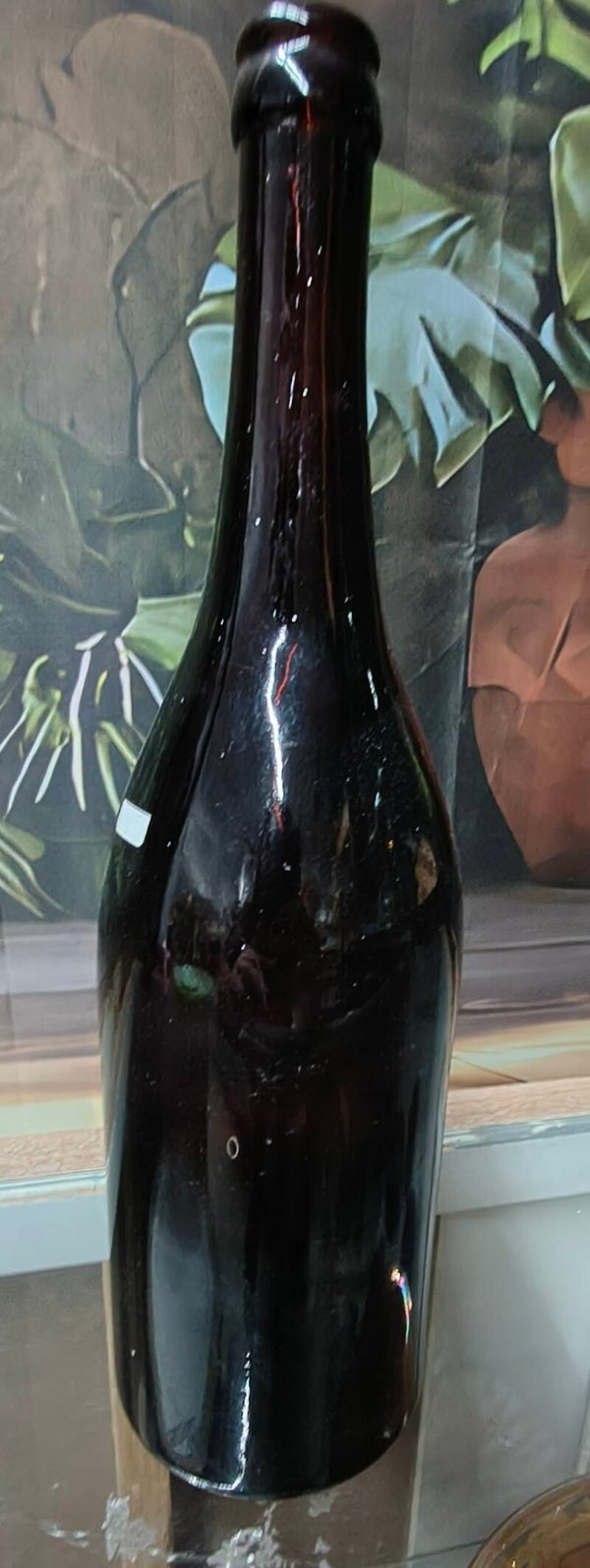 Antique Turn-of-the-Century Deep Amber / Black Glass "A.B. CO." Bottle