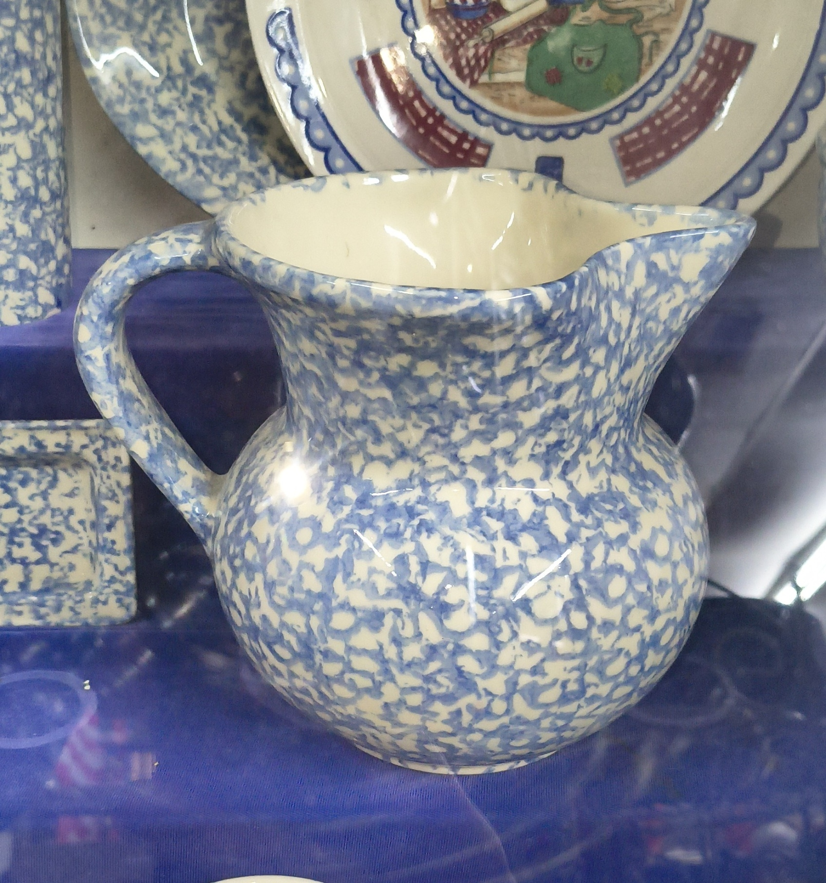 Cobalt Blue Ceramic Footed Water Pitcher