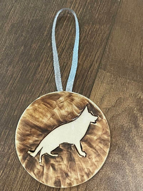 German Shepherd Ornament (outline)