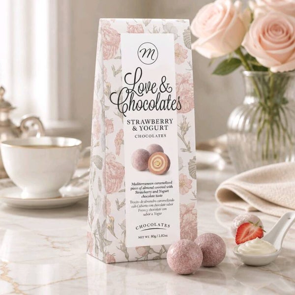 süsse Marlonas Mandel - Love & Chocolate Erdbeer-Joghurt 80g