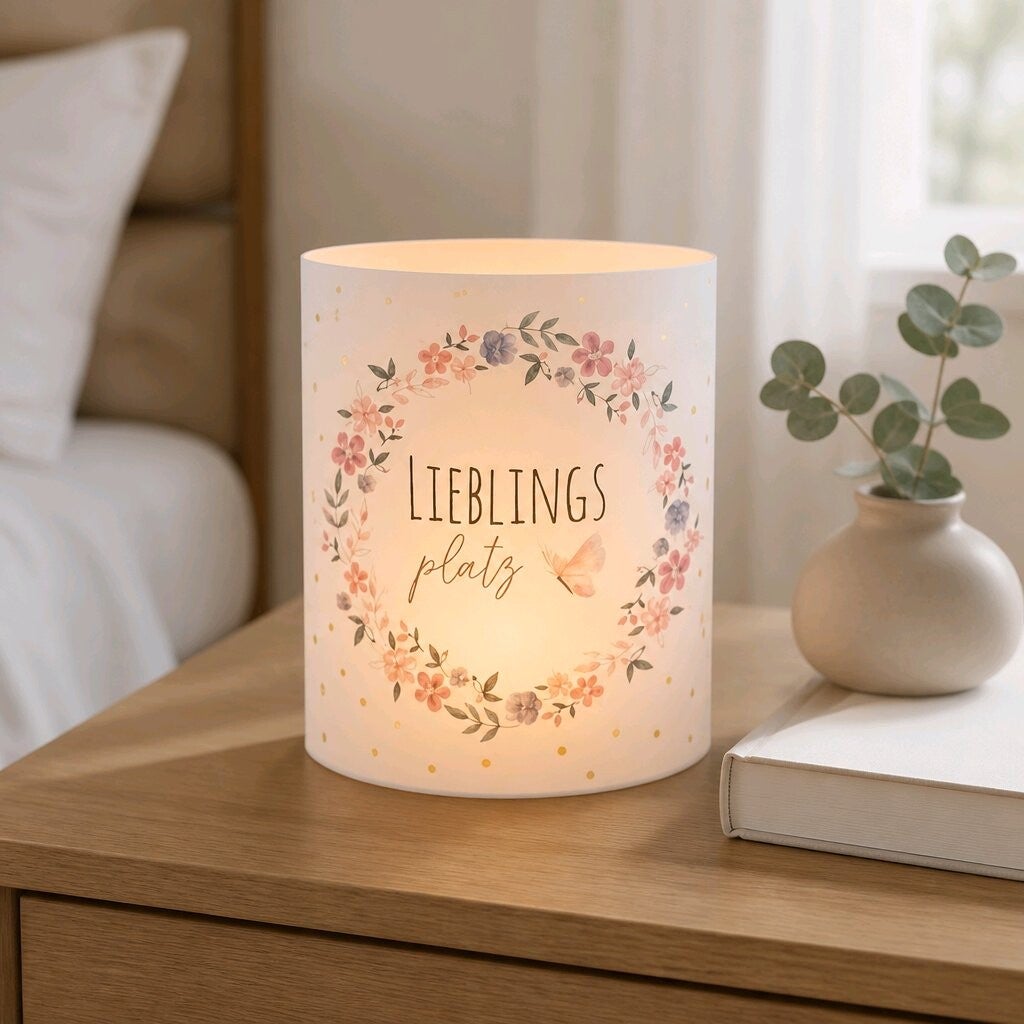 Papierlaterne LED "Lieblingsplatz" lila