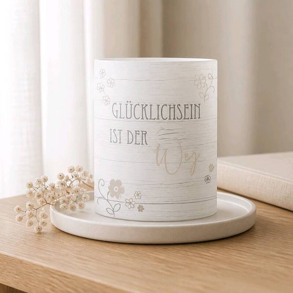 Papierlaterne LED "Glücklichsein ist der Weg"