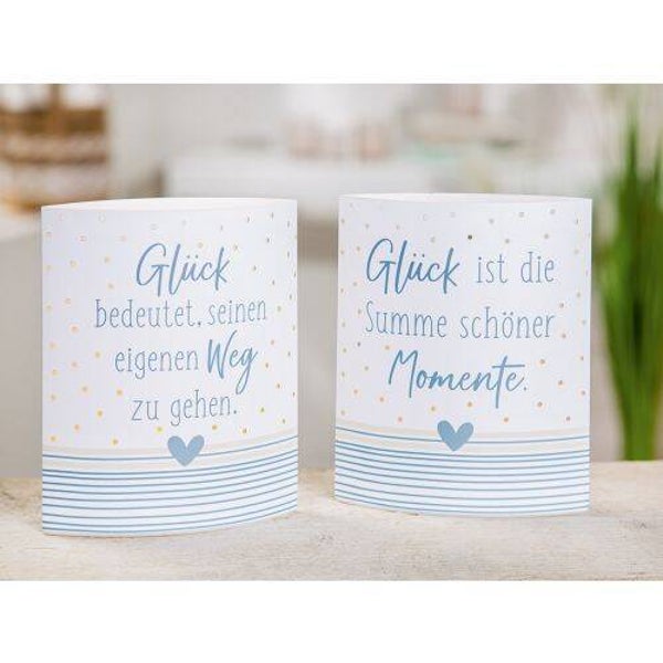 Papierlaterne LED "Glück ist die Summe schöner Momente"