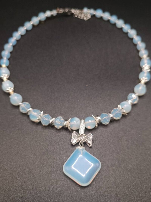 Collier Choker en Pierre de lune/Adulaire