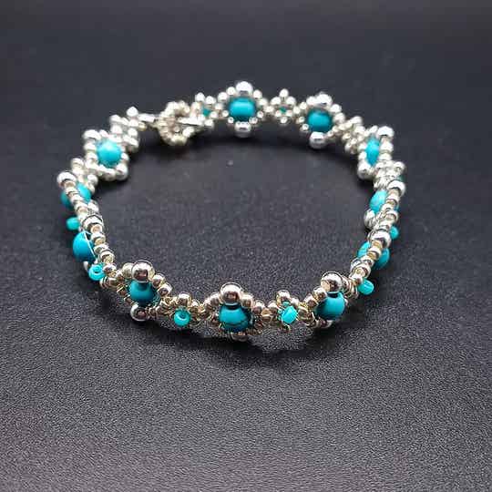 Bracelet "Angelica" en Turquoise Bleu et Miyuki