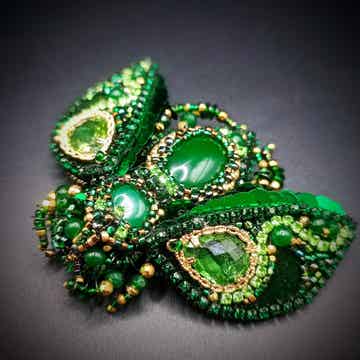 Broche Scarabée Jade Imperial