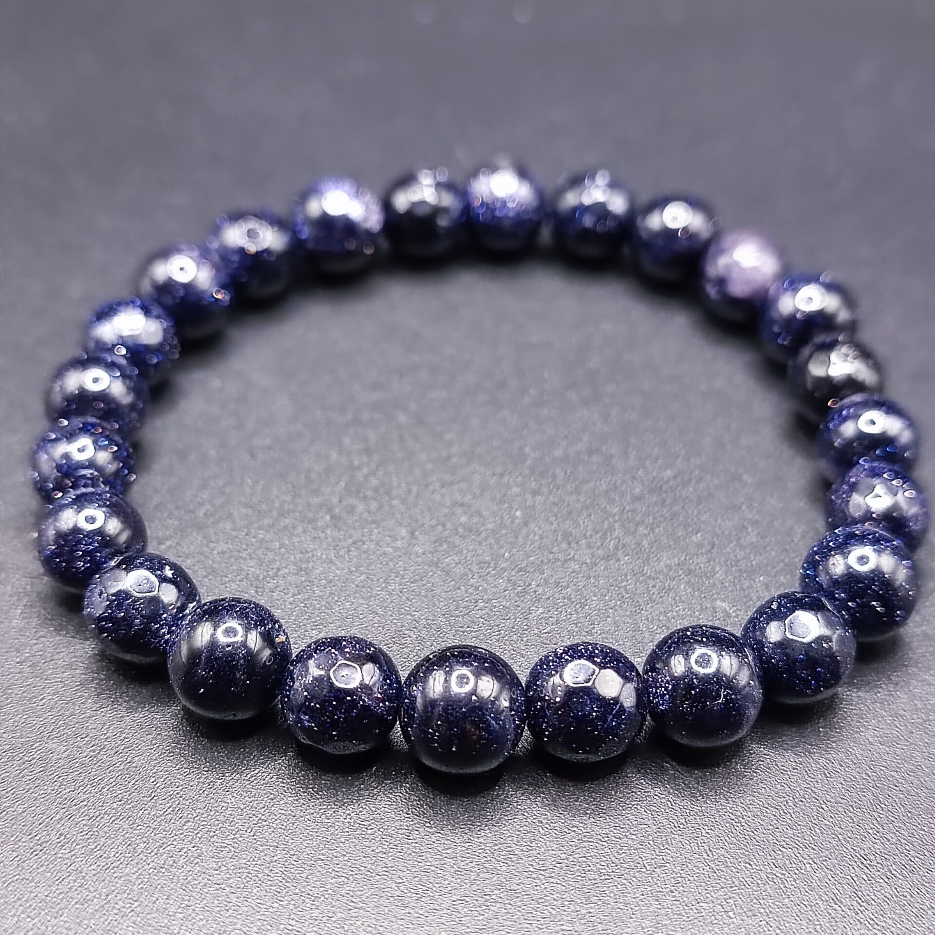 Bracelet  elastique en Sable bleue - Pierre  la Nuit du Caire (Aventurine)