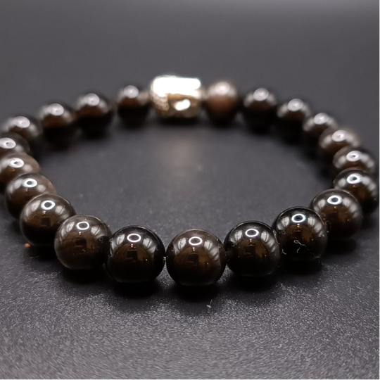 Bracelet elastique en Obsidienne Oeil Celeste