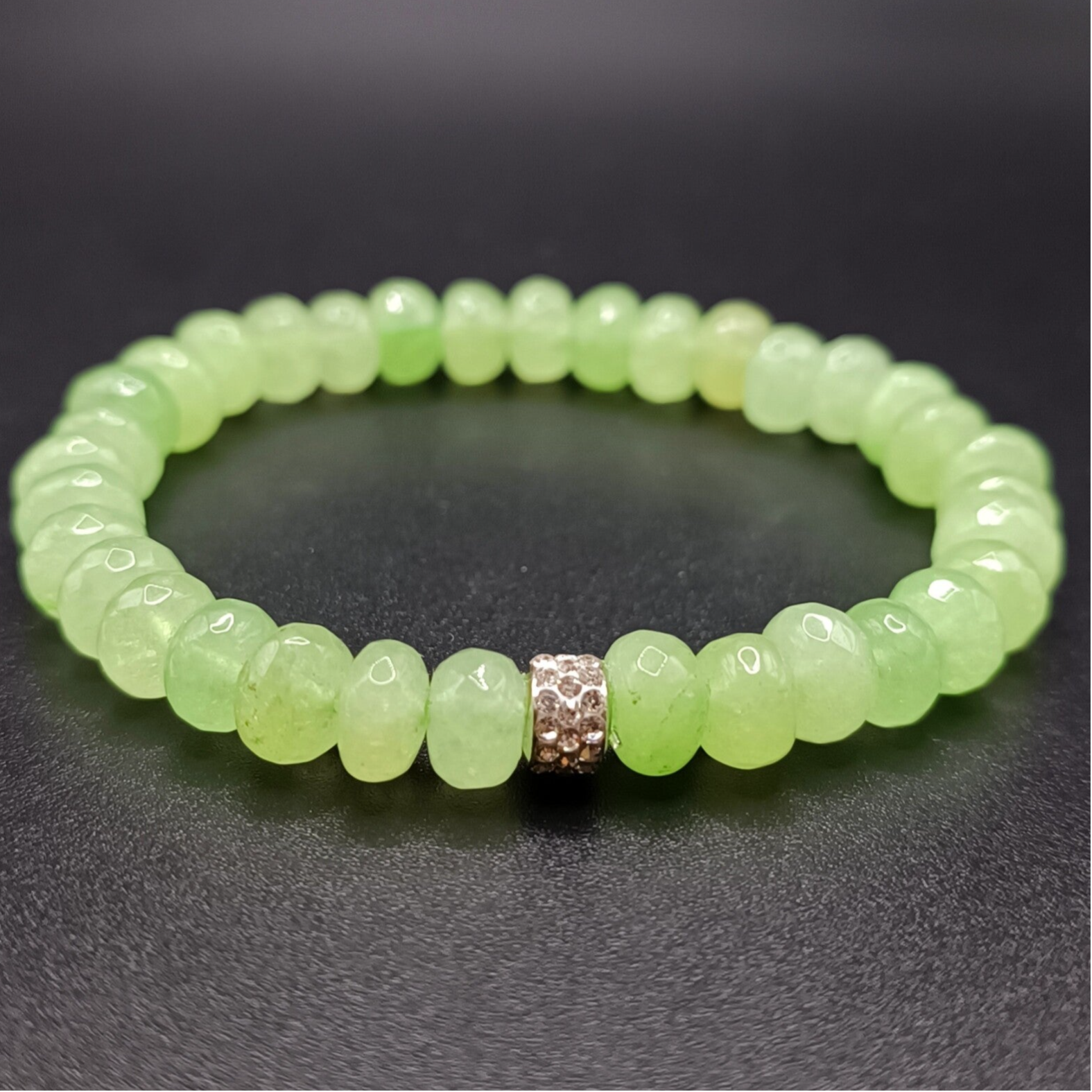 Bracelet en CHRYSOPRASE CITRON (ou Pomme verte) DE TANZANIE