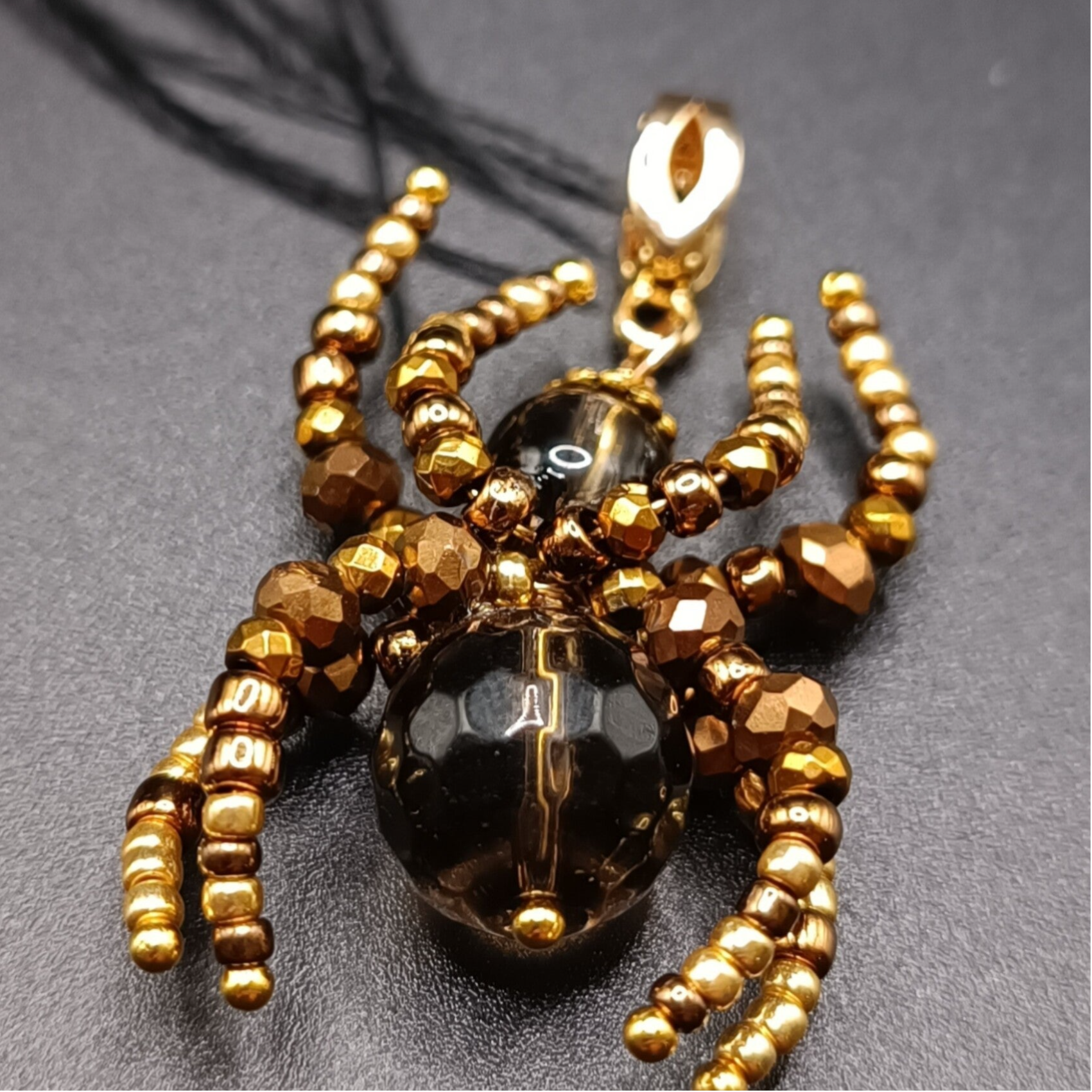 Pendentif Araighée amovible en Quartz Fume