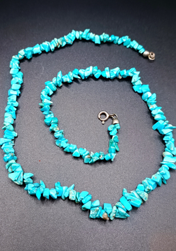 Collier sautoir en Turquenite baroque Bleu