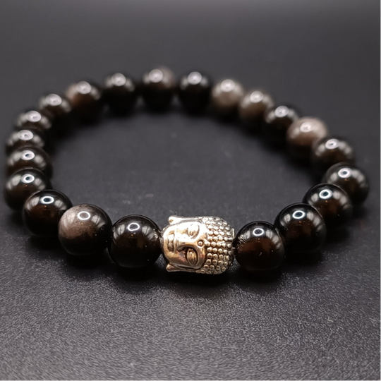 Bracelet elastique en Obsidienne Oeil Celeste