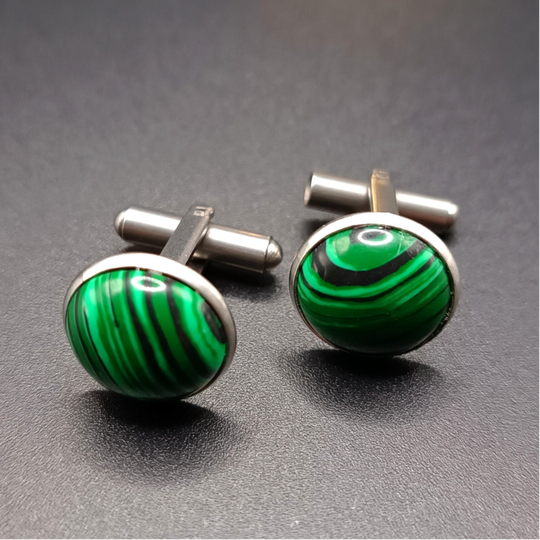 Boutons de Manchette en Malachite