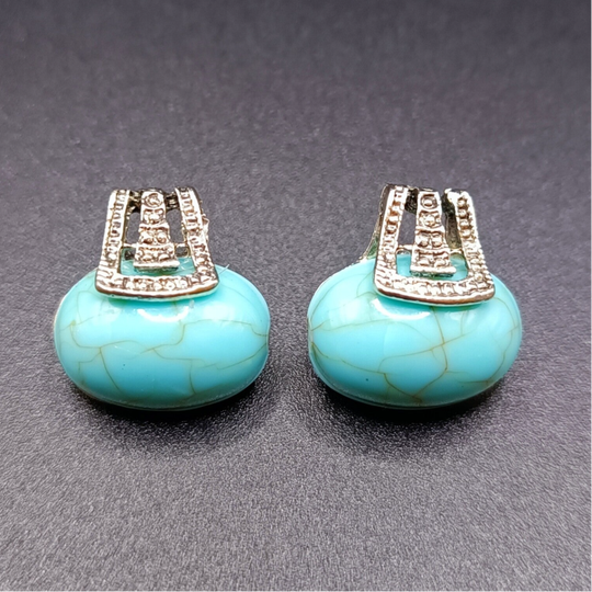 Clous Boucles d'oreilles en Turquoise  Bleu