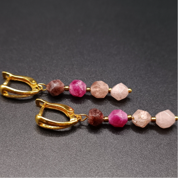 Boucles d'oreilles Cliquets  en Tourmaline