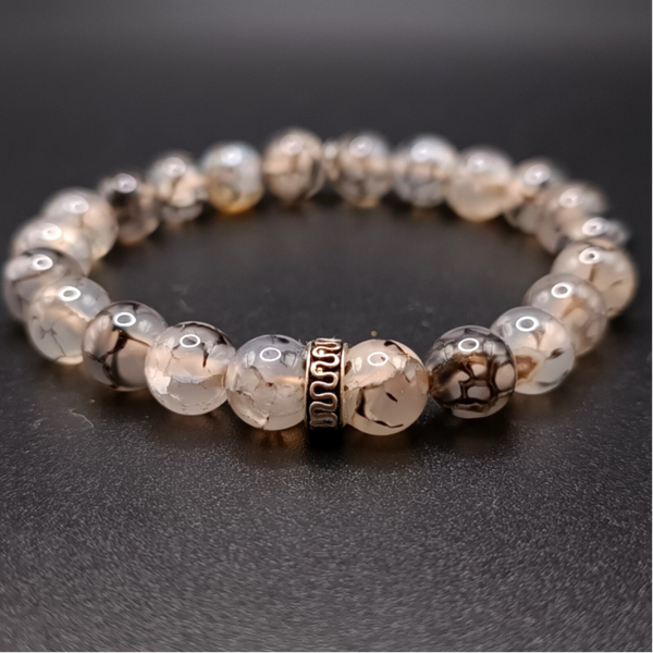 Bracelet elastique en Agate Blanche