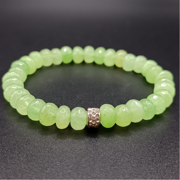 Bracelet en CHRYSOPRASE CITRON (ou Pomme verte) DE TANZANIE
