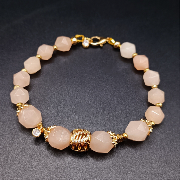 Bracelet  en Morganite facetté fermoir carabine