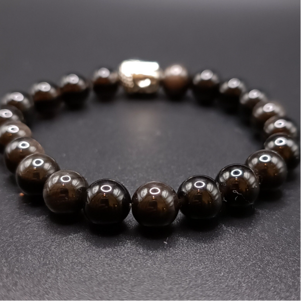 Bracelet elastique en Obsidienne Oeil Celeste