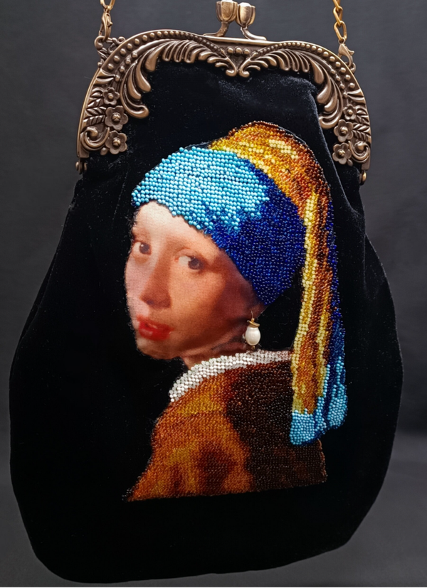 Sac pochette Noun, Pouch, Buckette Embroderie Luxe avec fermoir métallique, fait main Artisanal