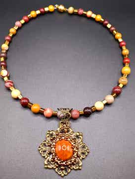 Collier Choker en Mokaïte Jaspe "Légendes de la Perse"