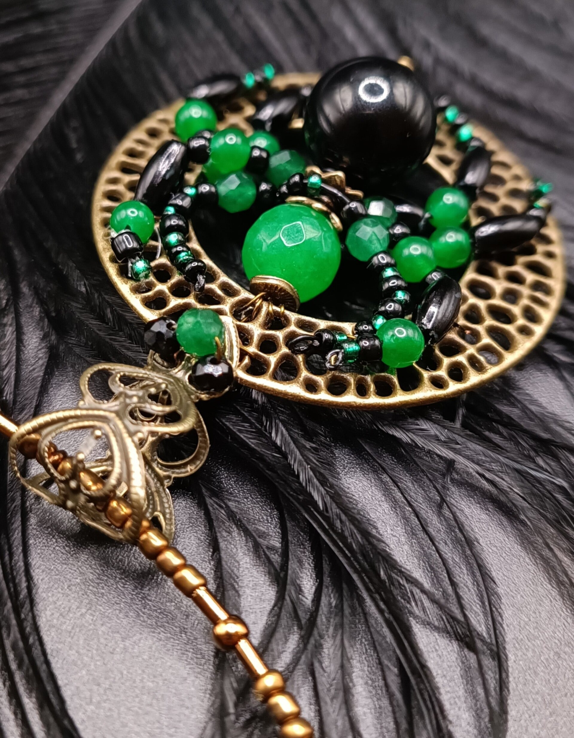 Pendentif Araignée amovible en Jade