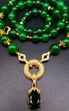 Collier Sautoir  en Jade Imperial "Chéri"