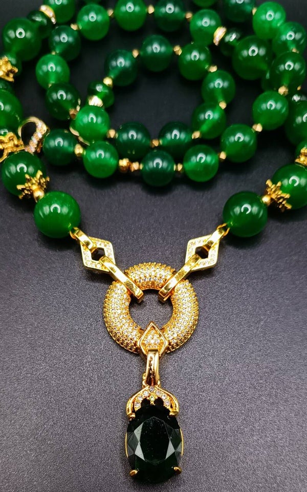 Collier Sautoir  en Jade Imperial "Chéri"